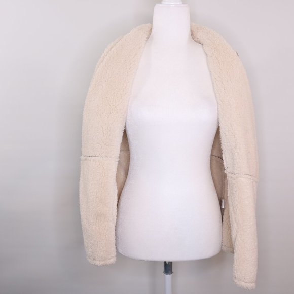 Caslon Reversible Faux Shearling Vest Tan Brown & Cream - Picture 7 of 14